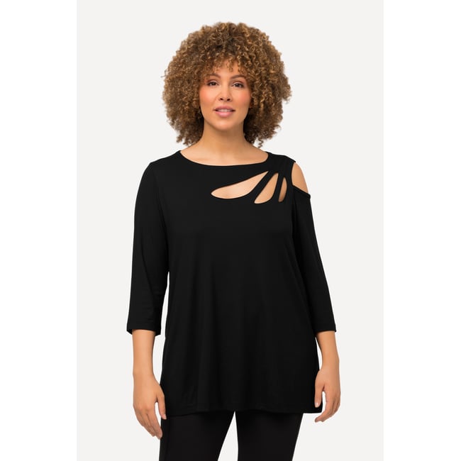 T-shirt avec découpes noir <span itemprop=