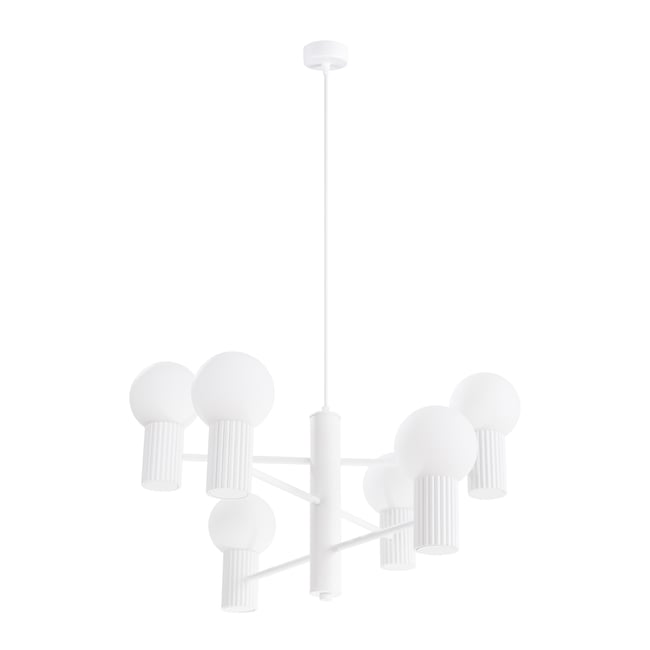 Lustre Aluminium Blanc G9 6 Halo Couleur blanc <span itemprop=