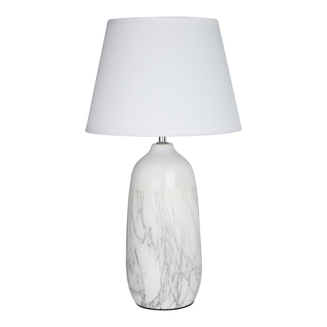 White Marbled Ceramic Table Lamp, white, SO'HOME