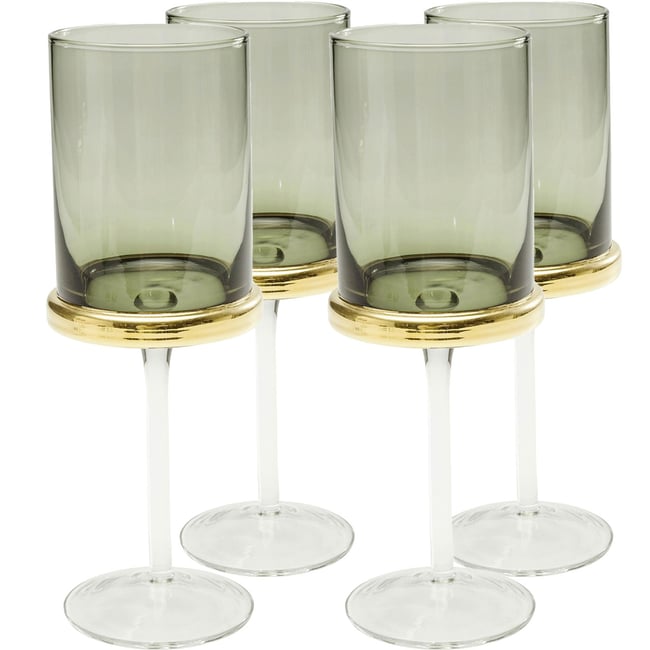 Lot de 4 verres à vin blanc, INNOCENT Couleur vert <span itemprop=