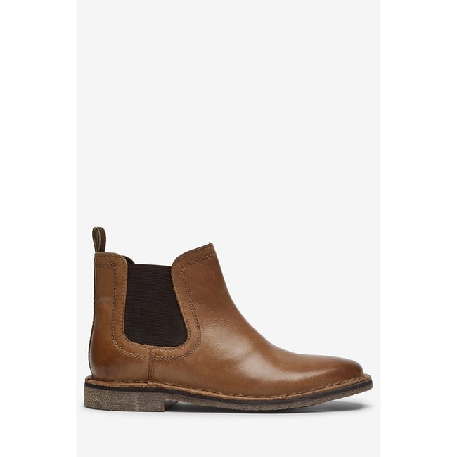 Bottes Basses Chelsea En Cuir fauve <span itemprop=