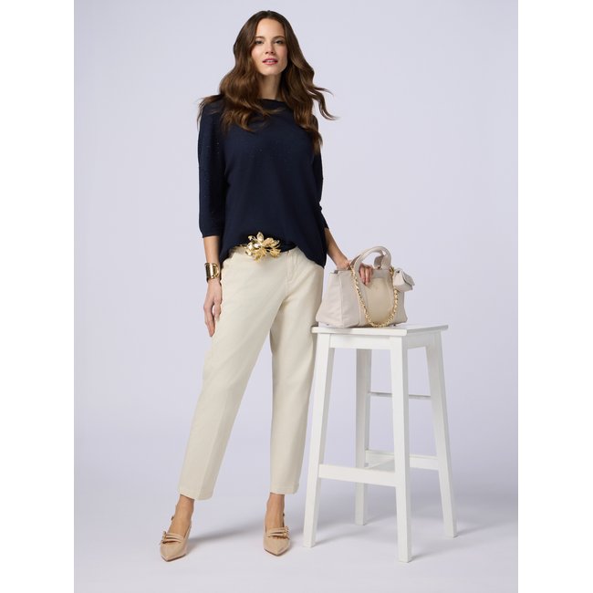 Pantalon chino en 60% , 37% coton, 3% élasthanne - OLTRE