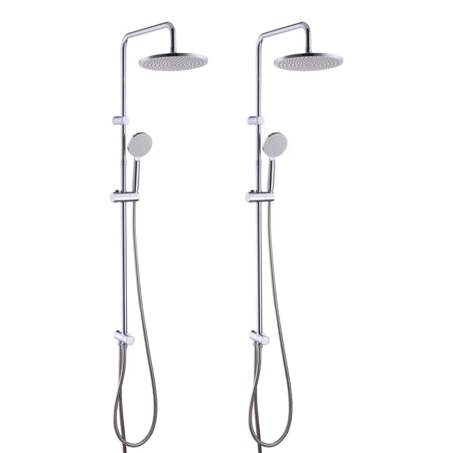 Lot de 2 colonnes de douche sans robinet, ESSENTIAL chrome <span itemprop=