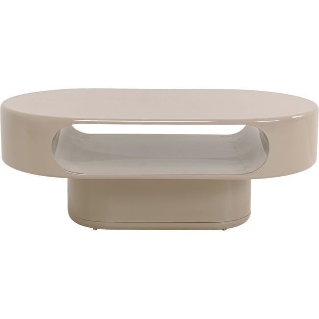Table basse ovale, GROOVE Couleur beige <span itemprop=