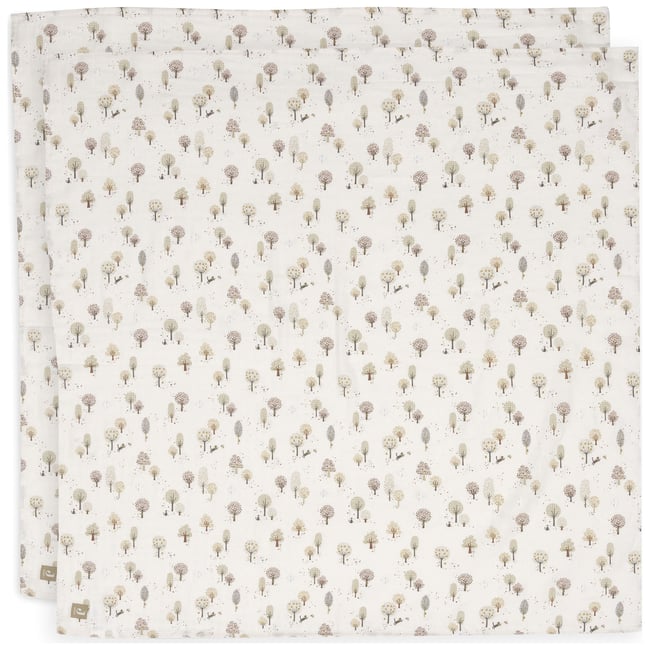 Lot de 2 maxi-langes en coton ecru, beige, marron <span itemprop=