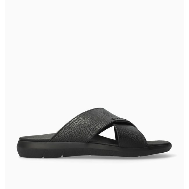 Sandales en cuir CONRAD noir <span itemprop=