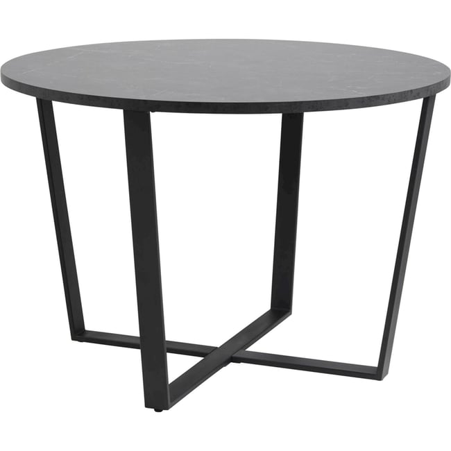 Table ronde ADHAFERA effet marbre Couleur noir effet marbre <span itemprop=