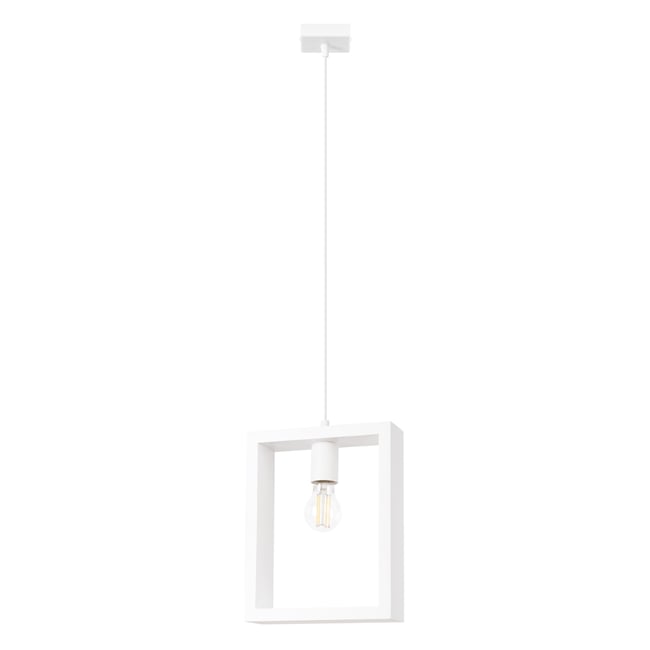 Suspension Acier Blanc E27 1 Aries Couleur blanc <span itemprop=