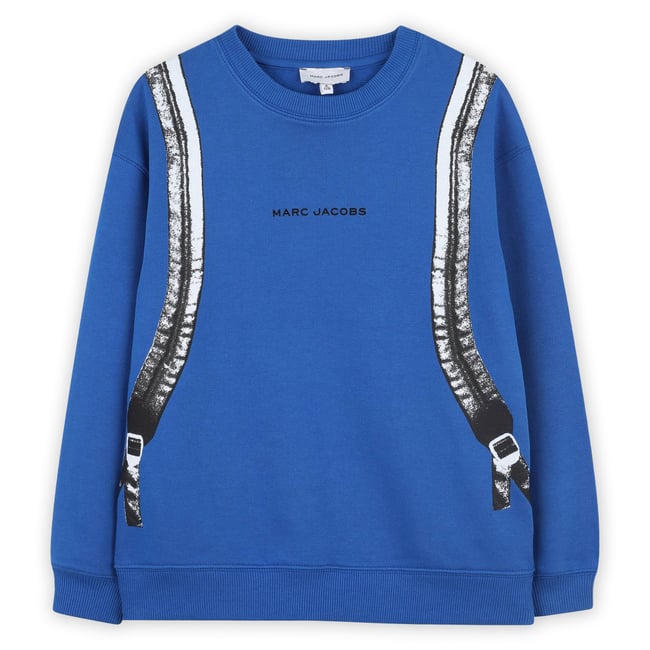 Sweat en polaire de coton bleu vif <span itemprop=