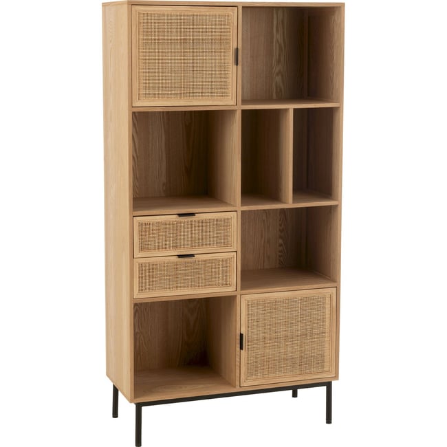 Armoire en bois et métal style contemporain Couleur bois naturel et métal noir <span itemprop=