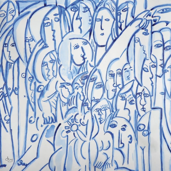 Tableau reproduction abstraite 