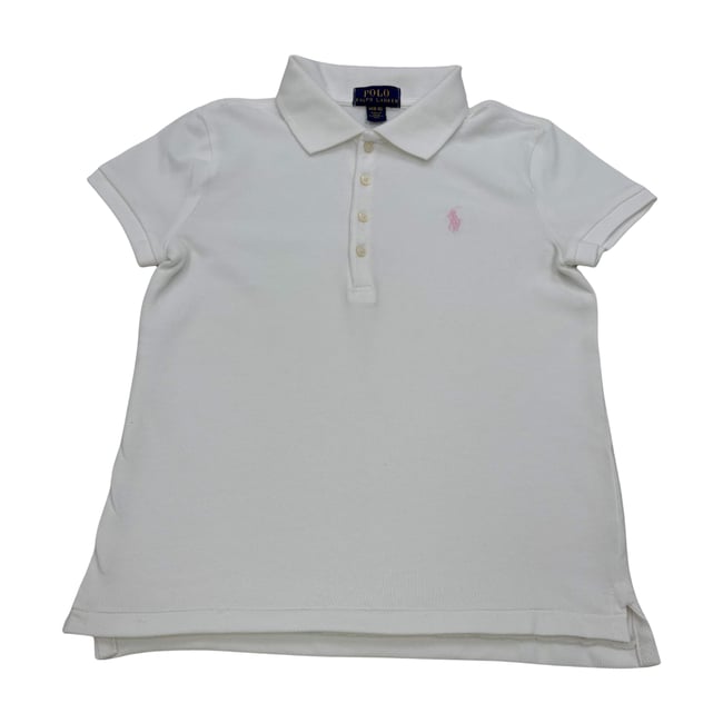 Polo enfant - Très bon état blanc, rose <span itemprop=