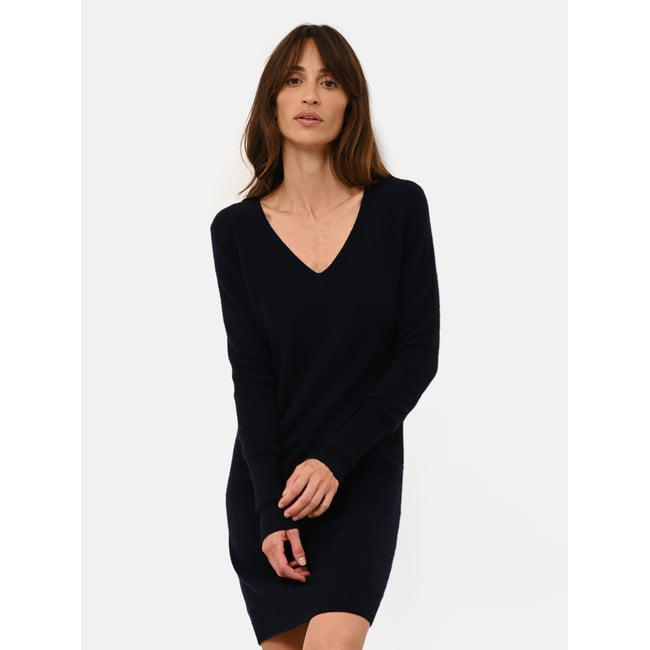 Robe Col V Navy Tracy bleu foncé <span itemprop=