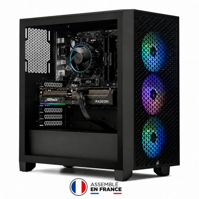 PC Gamer 3000D R79070XTXFR - AMD Ryzen 7 5700X - AMD Radeon RX 9070 XT - 16 Go RAM DDR4 - SSD 1 To - SANS OS - CORSAIR