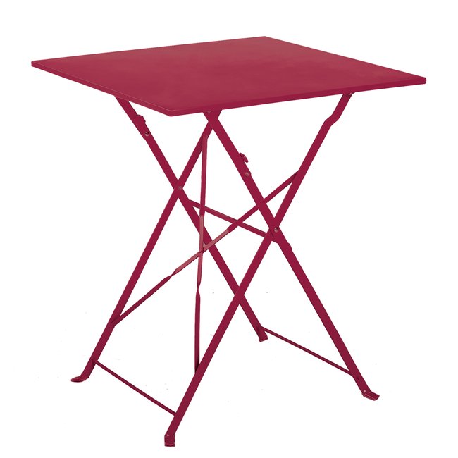 Table carrée de jardin pliante en acier - IMAGIN