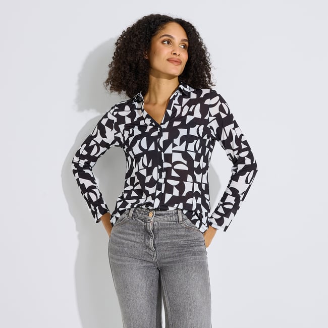 Chemise imprimée originale noir <span itemprop=