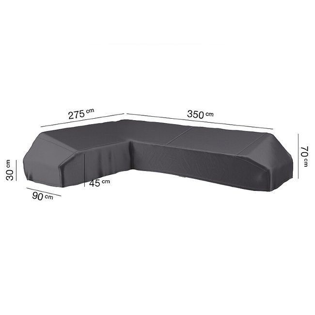 Garden Right Hand Platform Cover 350x275x90xH30/45/70cm, grey, AEROCOVER