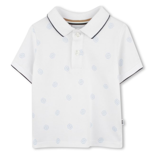 Polo à manches courtes blanc <span itemprop=