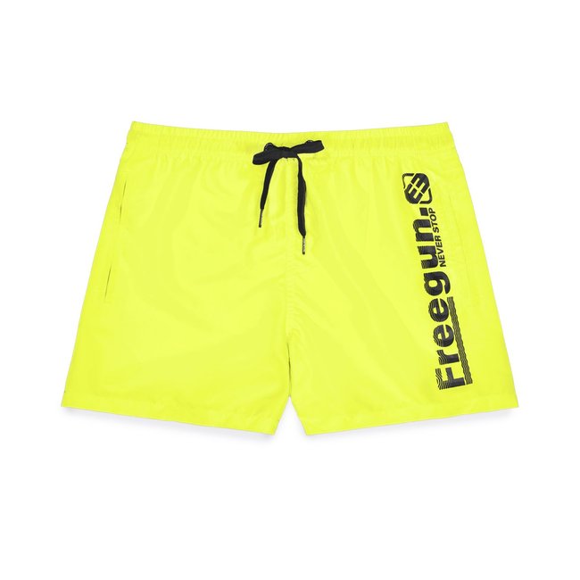 Maillot de Bain Short Microfibre jaune/noir <span itemprop=