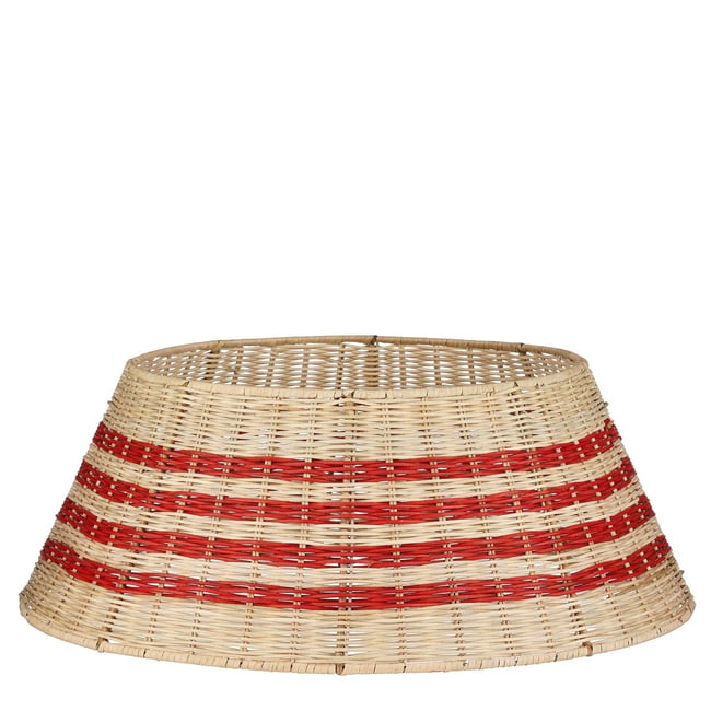 Cache-pied de sapin en rotin tressé TINDRA Couleur beige <span itemprop=