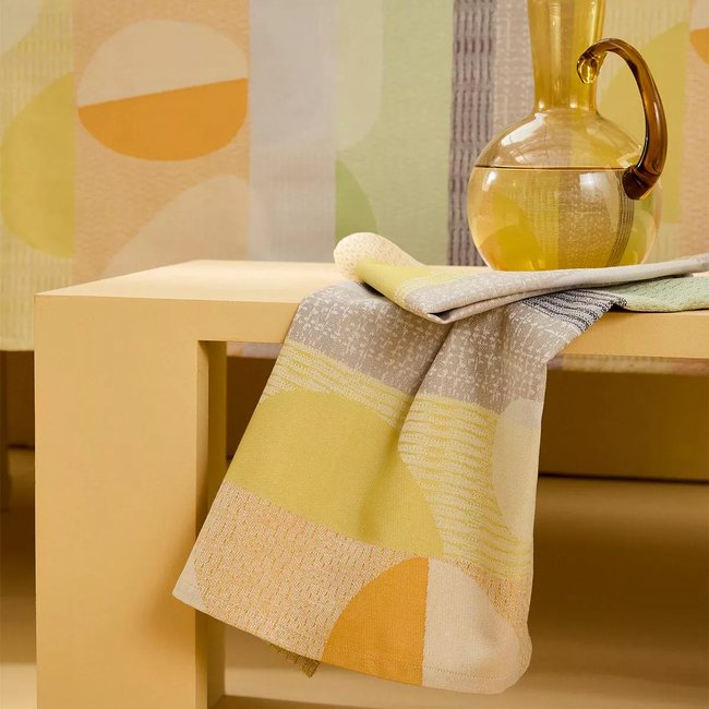 Serviette pur coton MILLE GALETS terre cuite <span itemprop=