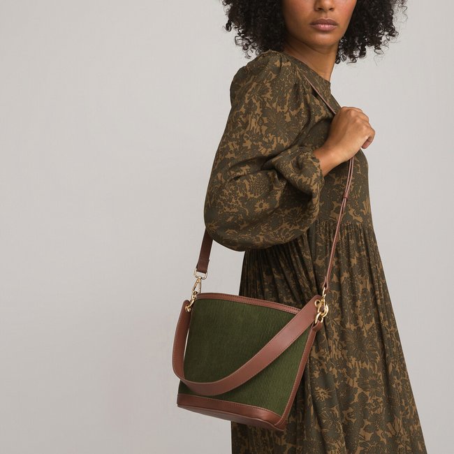Sac seau en velours cotele
