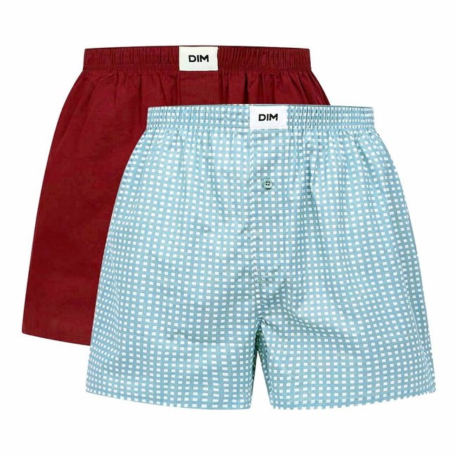 Pack of 2 Good Boxers in Cotton, 1 Plain/1 Printed - DIM