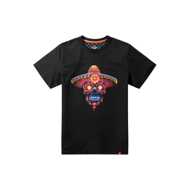 T-shirt graphique crâne néon noir <span itemprop=