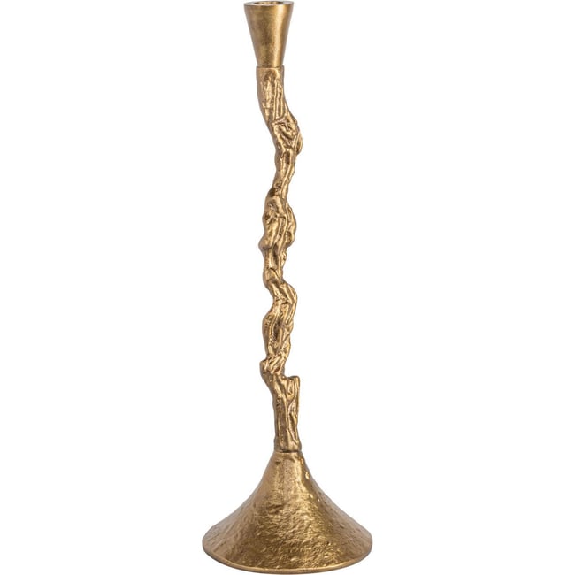 Bougeoir en aluminium finition laiton Couleur laiton antique <span itemprop=