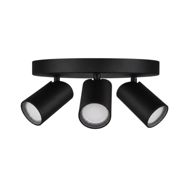 Plafonnier 3 Spots Métal Noir Sally Couleur noir <span itemprop=