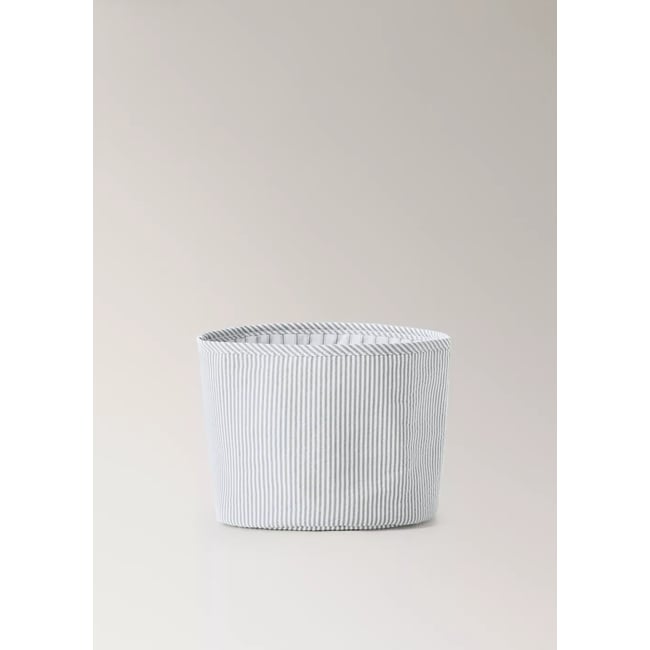 Trousse de toilette en seersucker à fines rayures gris moyen <span itemprop=