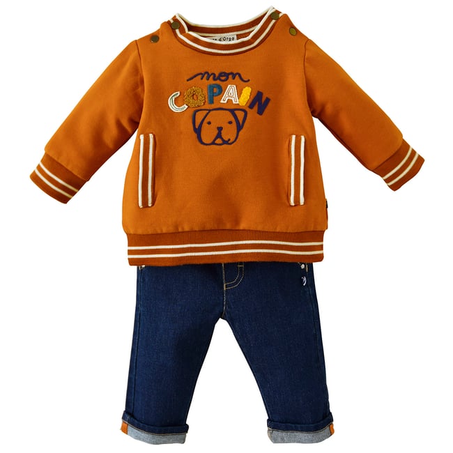 Pantalon et sweat basile bleu <span itemprop=