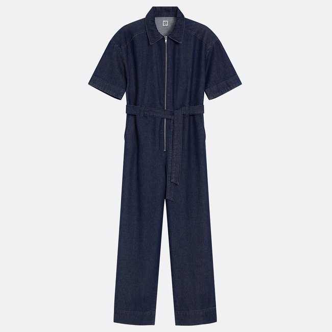 Combinaison longue en denim brut <span itemprop=