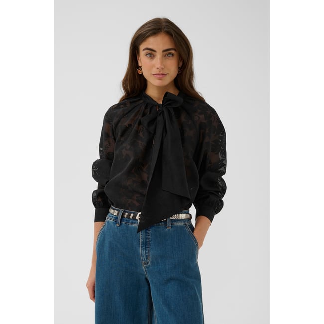 Blouse à manches longues noir meteorite <span itemprop=