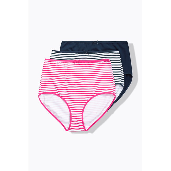 Culotte maxi, lot de 3, liseré contrastant bleu nuit <span itemprop=