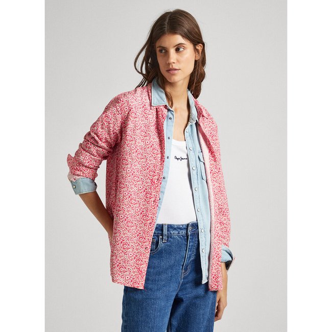 Floral Print Blouse, red, PEPE JEANS