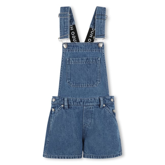 Salopette short en jean denim blue <span itemprop=
