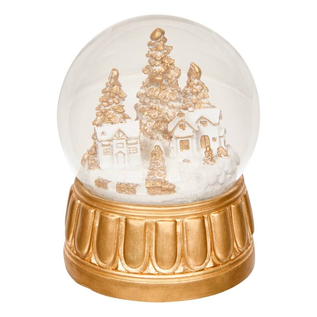 Boule à neige ville or lumineuse D. 150 mm Couleur dore <span itemprop=