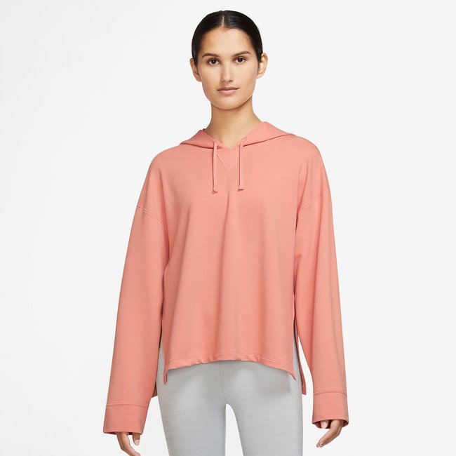 Yoga-Kapuzensweatshirt, weite Form rosa <span itemprop=