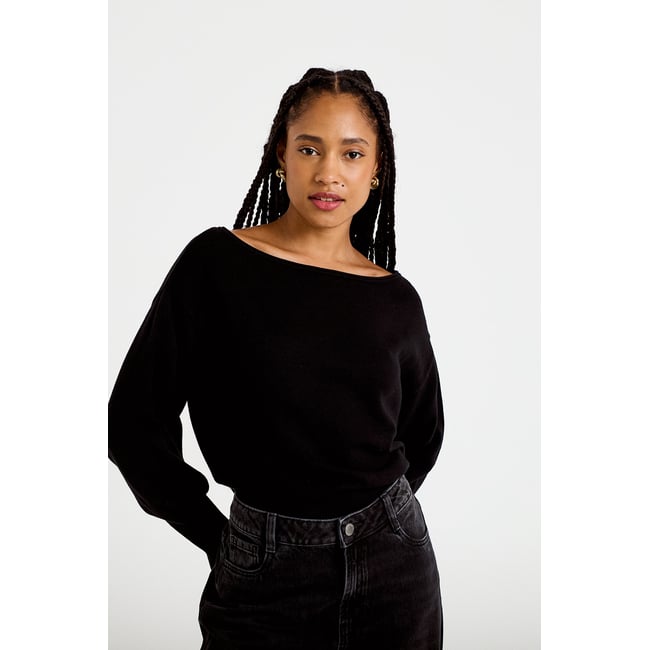 Pull oversize col bateau manches longues - CACHE CACHE