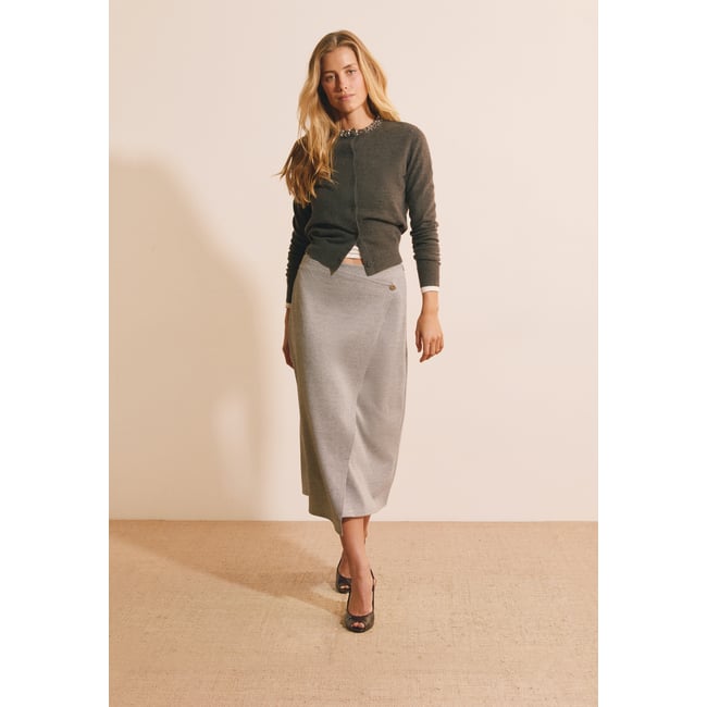 Jupe midi avec coton RAVEN RAY gris <span itemprop=