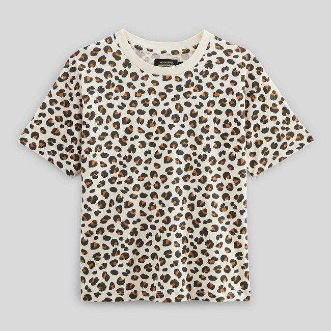 T-shirt manches courtes imprimé en coton BIO amaretti <span itemprop=
