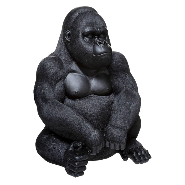 Statue gorille assis Couleur noir <span itemprop=