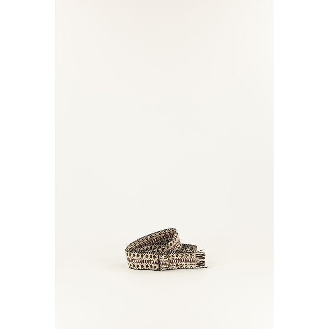 Lavia braid belt with sliding closure, black/burgundy, SESSUN