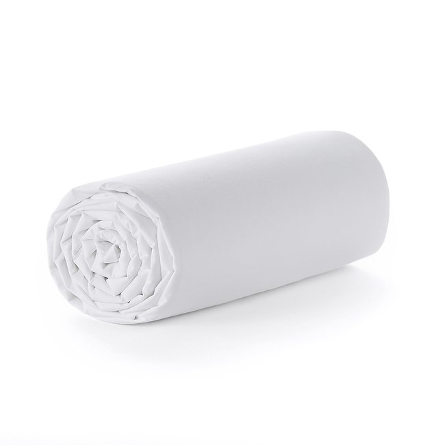 Akao 100% Organic Cotton Percale 200 Thread Count Fitted Sheet, white, AM.PM