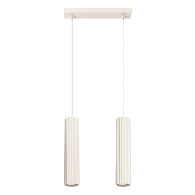 Suspension Aluminium Beige GU10 2 Karbon Couleur beige <span itemprop=