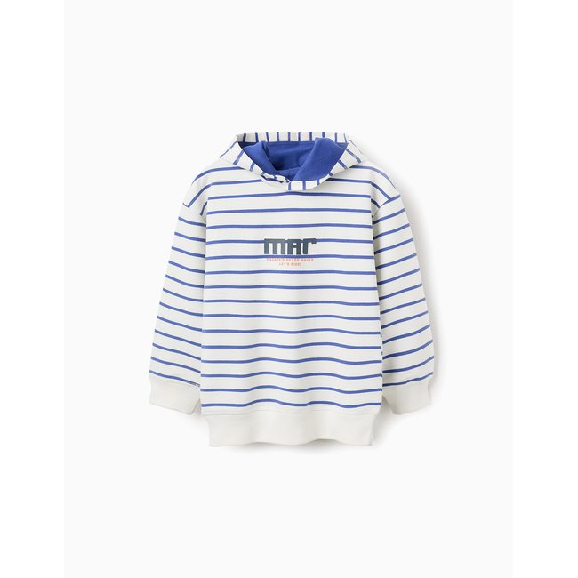 Sweat avec Capuche à Rayures beige clair <span itemprop=