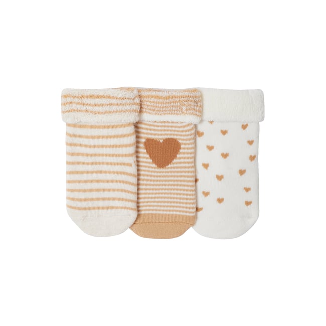 Lot de 3 paires de chaussettes bébé coeurs - VERTBAUDET