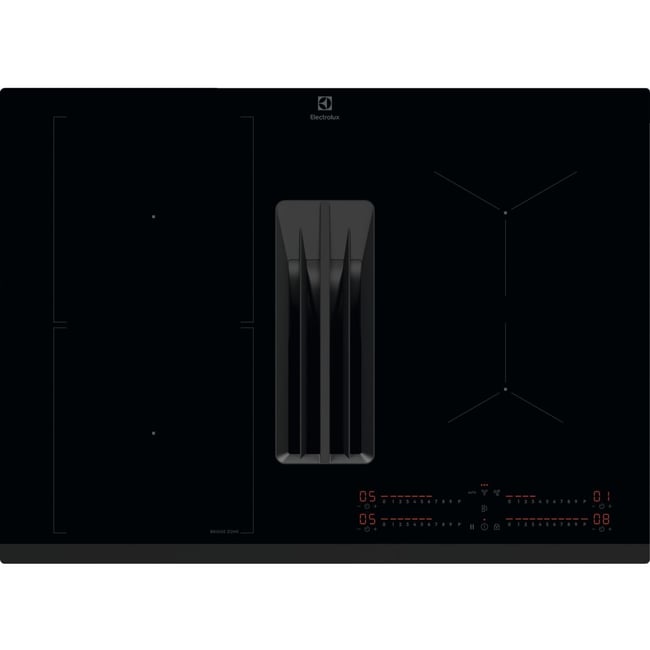 Plaque induction aspirante KCC73443 - Hotte intégrée et Zone Bridge noir <span itemprop=