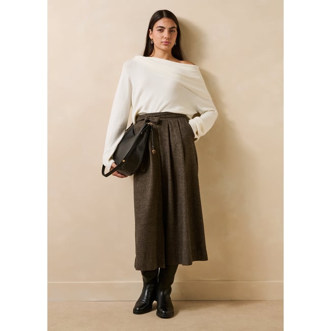 Pantalon jupe culotte 7/8ème ecorce <span itemprop=